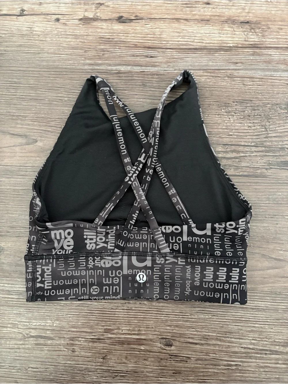 LULULEMON ENGERY HIGH-NECK LONGLINE BRA MEDIUM SUPPORT OMBRE BLACK WOMEN’S 4